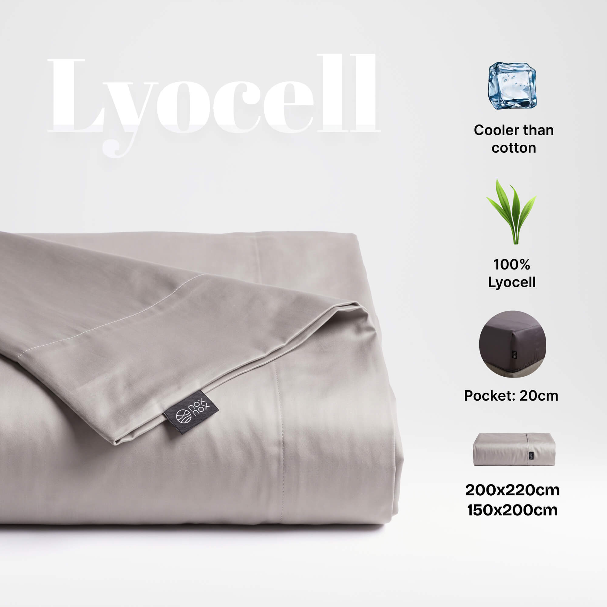 Eucalyptus Lyocell Fitted Sheet – 200×220 cm