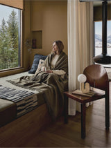 Alpaka Decke Melange Olive