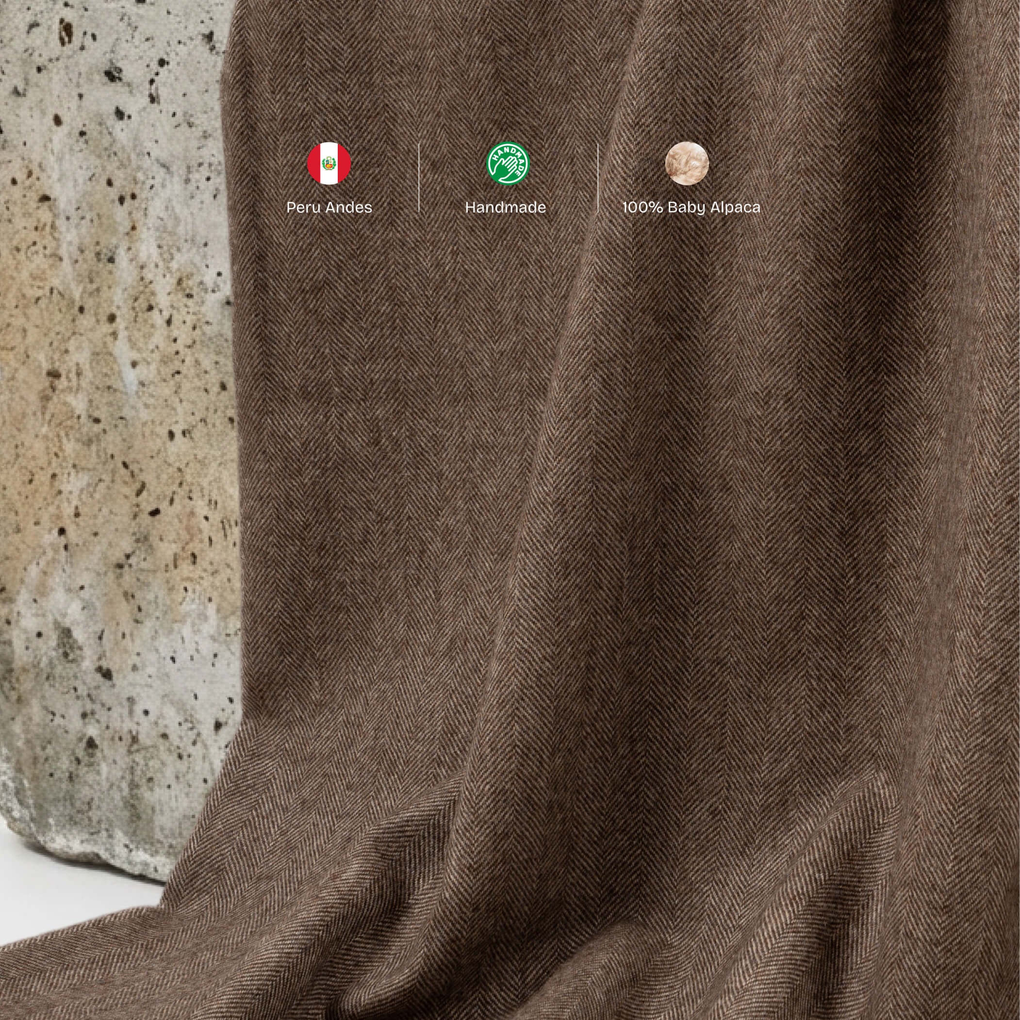 Alpaku pleds Herringbone Chocolate