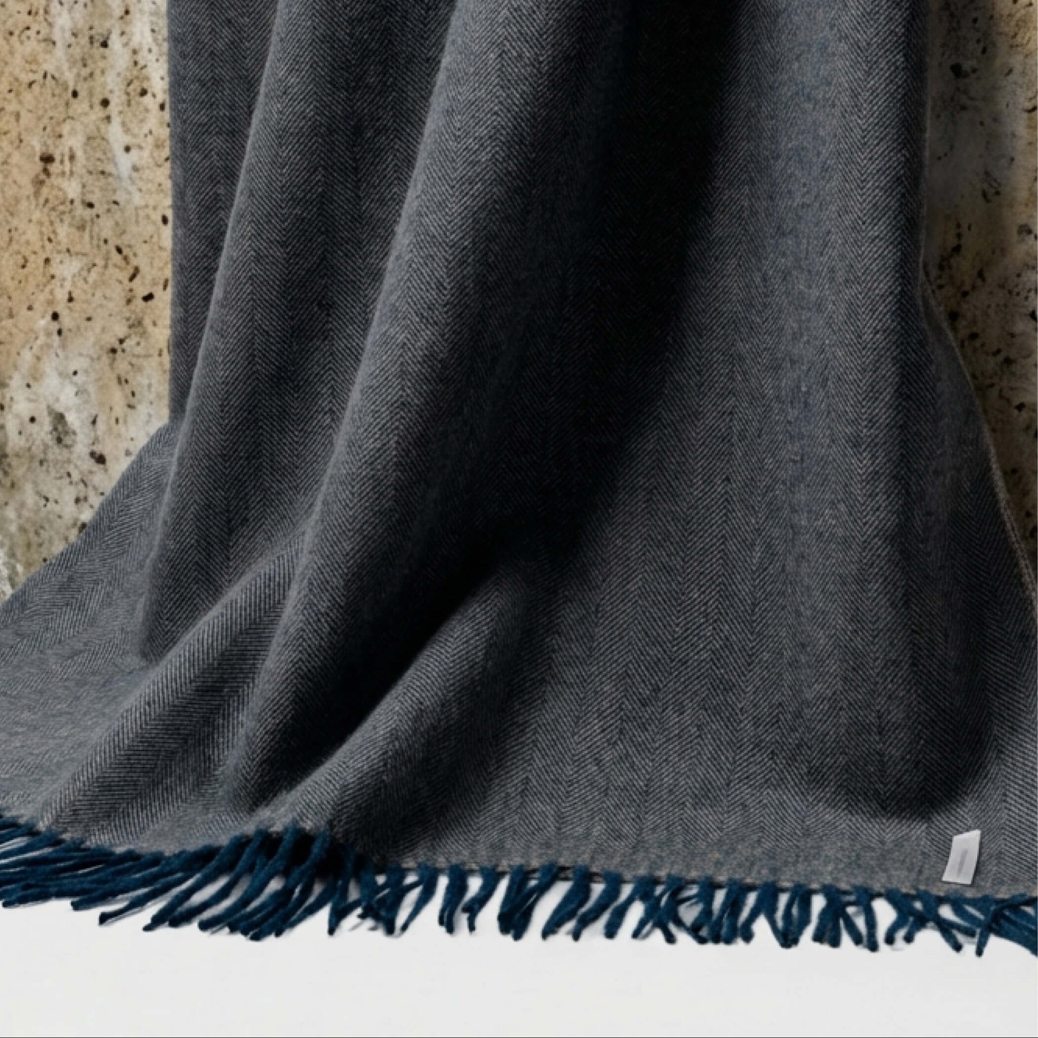 Manta Alpaca Herringbone Deep Blue