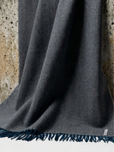 Baby Alpaca Throw Herringbone Deep Blue