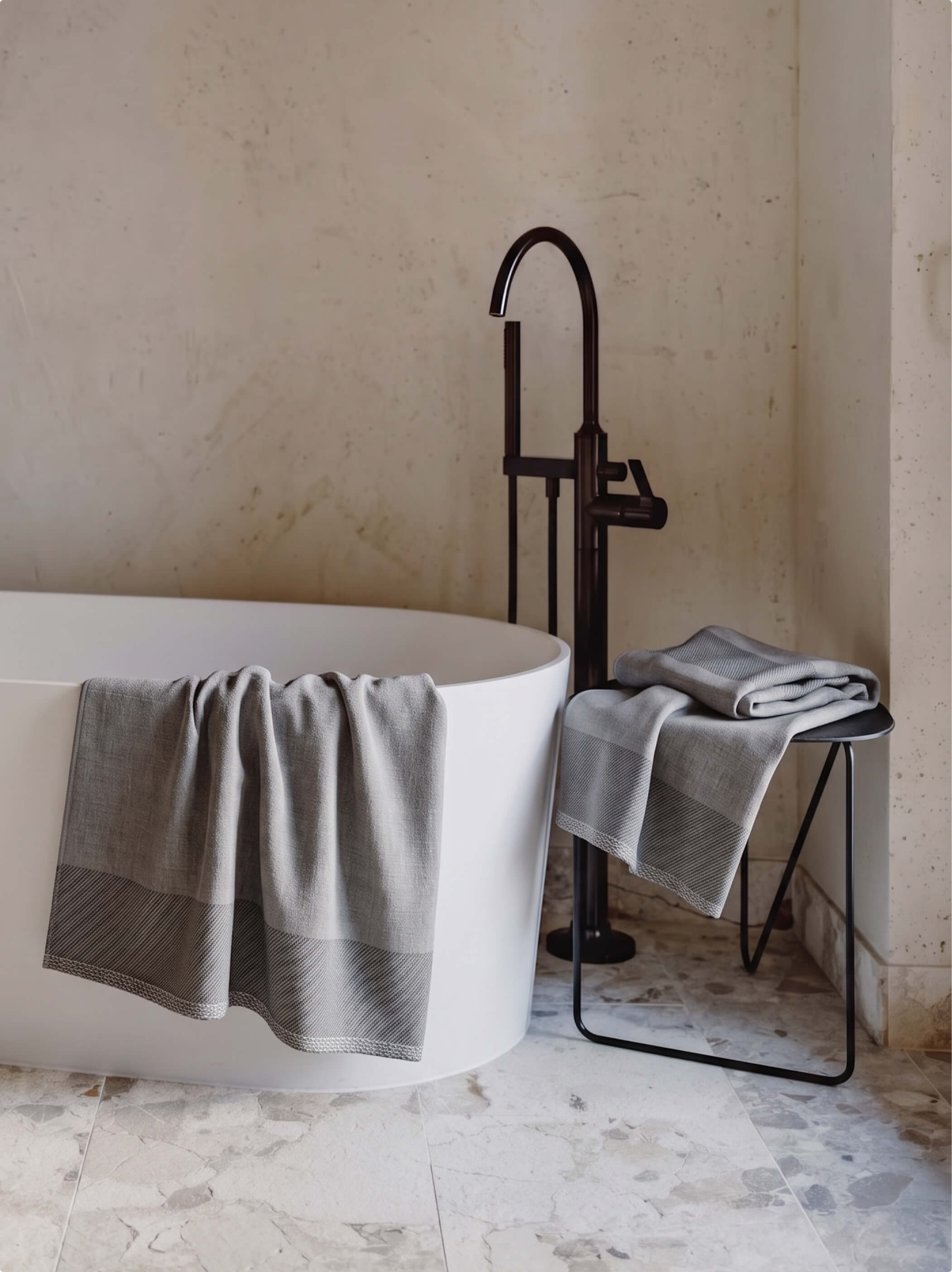 ZEN Charcoal Gauze & Pile Towel