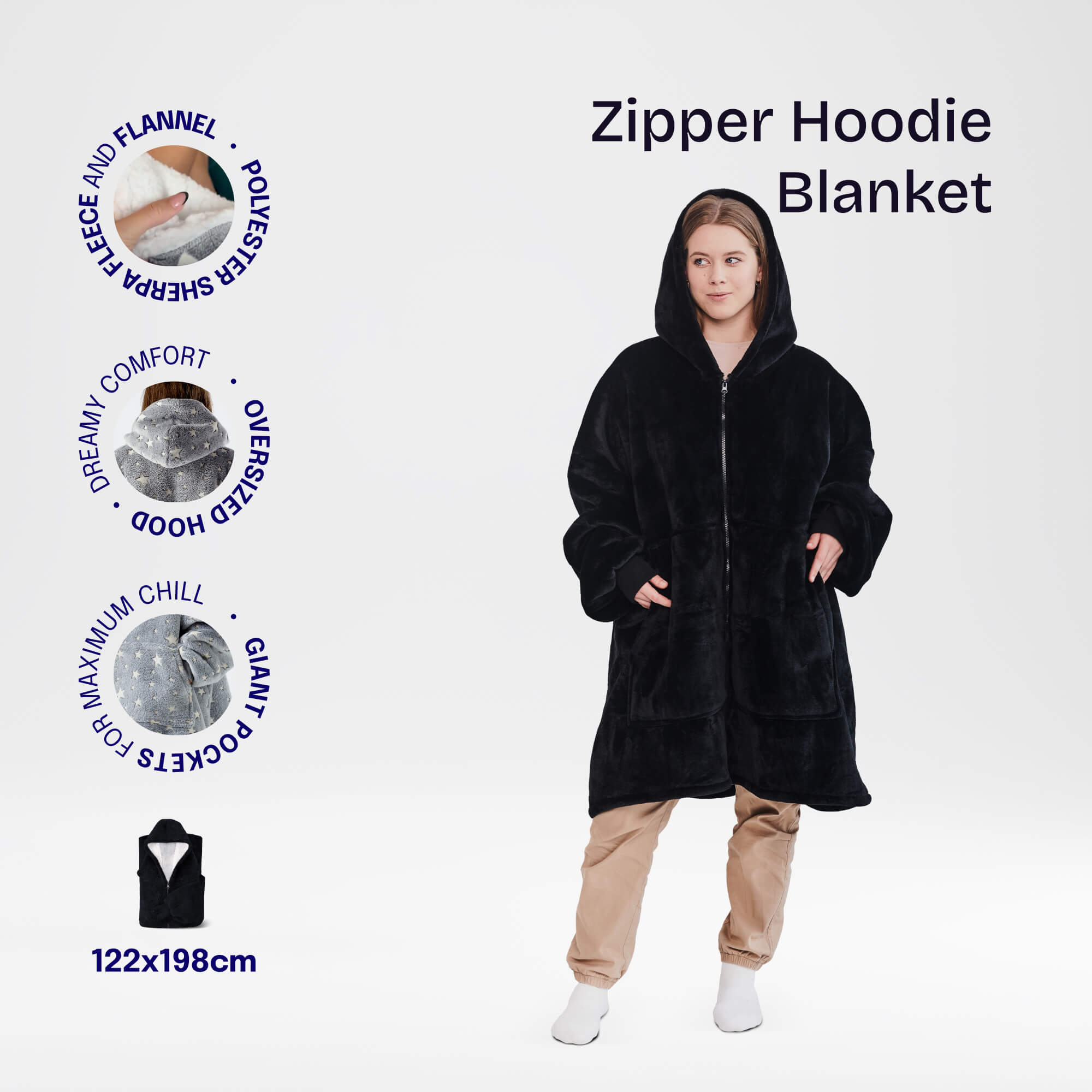 Zipper Hoodie Blanket