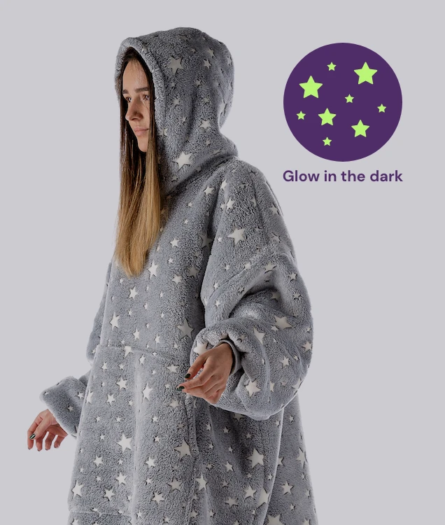 Hoodie blanket that glows in the dark
